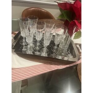 crystal d'arques chantilly Chanpagne Glasses 7 Vintage Rare made In France